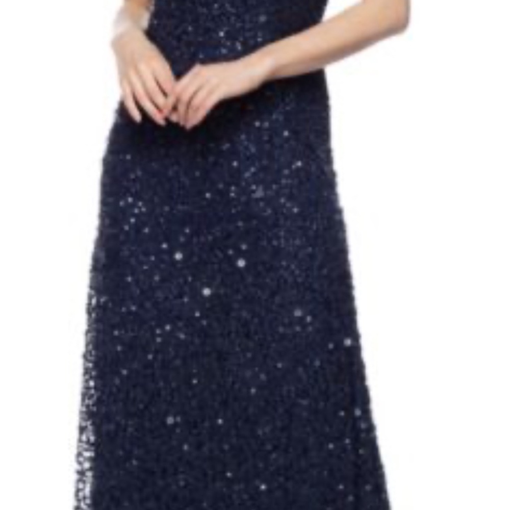 belle by badgley mischka off shoulder sequin dress